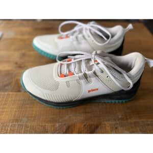 Prince Racquetball /Tennis Shoes Men Size 12 Cream Teal Orange